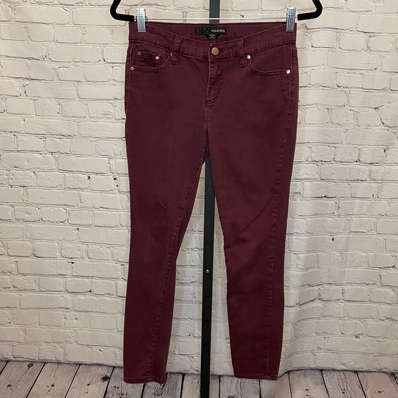 Versona Maroon Modern Fit Skinny Jeans - Picture 1 of 4